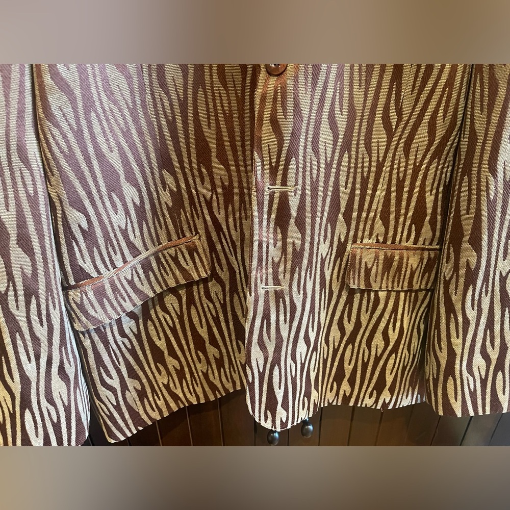 Pendleton Beige And Brown Patterned Blazer - image 4